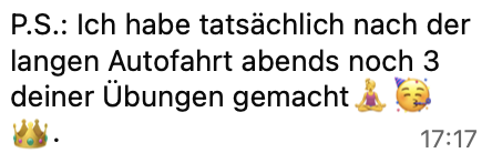 Rückmeldung einer Teilnehmerin (Teil 2)