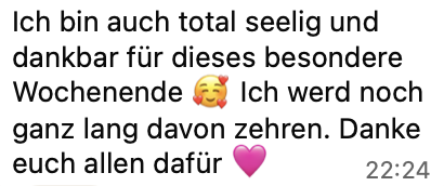 Rückmeldung einer Teilnehmerin